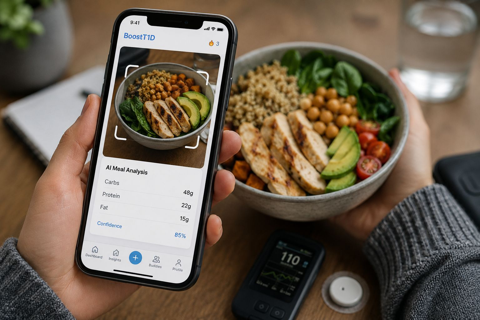 Boost-T1D: застосунок, який аналізує глюкозу, рахує вуглеводи за фото та допомагає знайти «діабетичного друга» - изображение