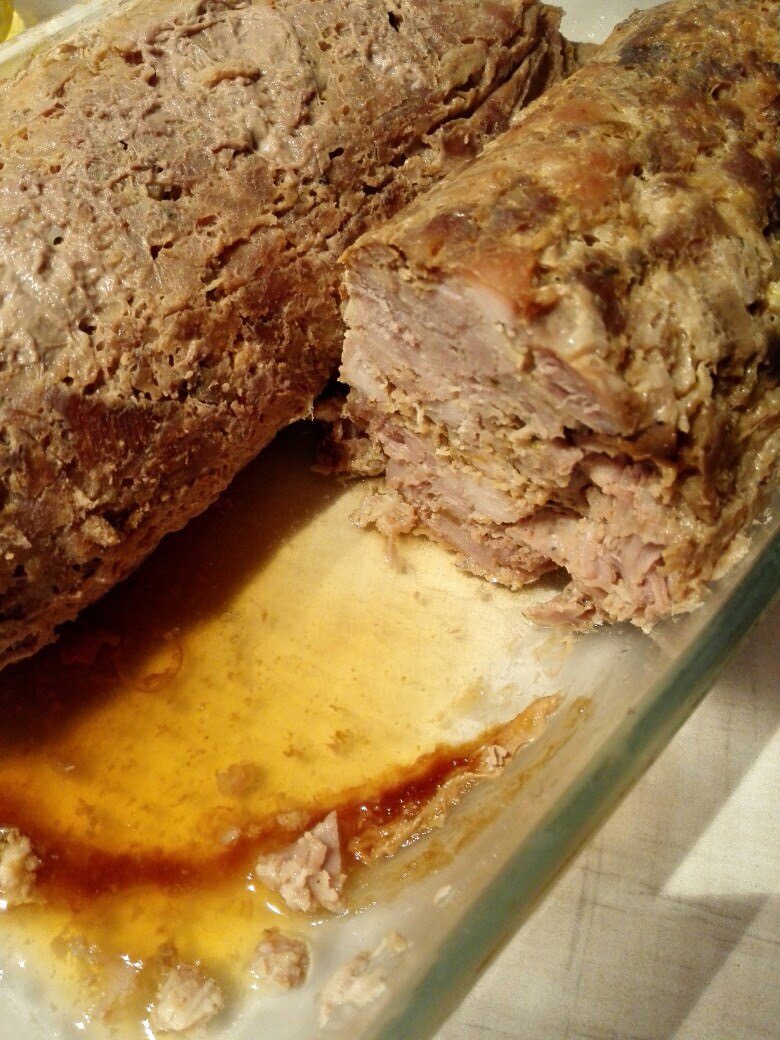 Ветчина из филе индейки с белыми грибами - 2 изображение