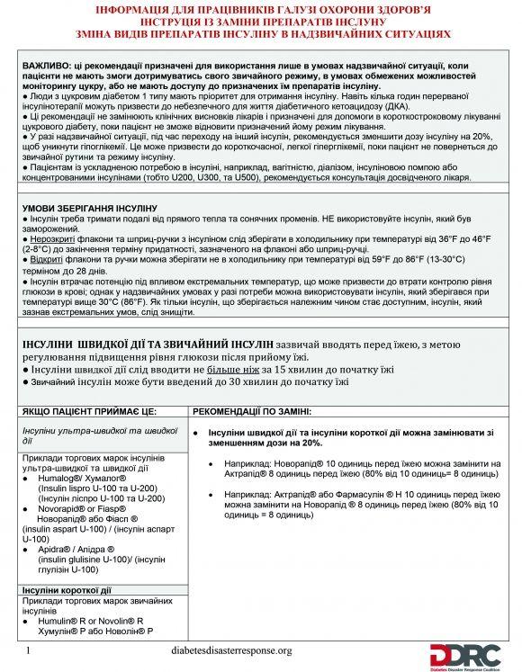 Інструкція по зберіганню та використанню інсулінів в умовах війни в Україні від Американської Діабетичної Асоціації (ADA) - 2 фото Інструкція по зберіганню та використанню інсулінів в умовах війни в Україні від Американської Діабетичної Асоціації (ADA) - 2 изображение