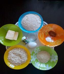 Овсяное печенье на муке из спельты с кунжутом.  Диа-рецепт - 2 изображение